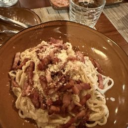 Carbonara!!! Just like Italy. Big portion and made simply with fresh pasta, pancetta and cheese!!! Best carbonara i have had! Carbonara!!! Just like Italy. Big portion and made simply with fresh pasta, pancetta and cheese!!! Best carbonara i have had!