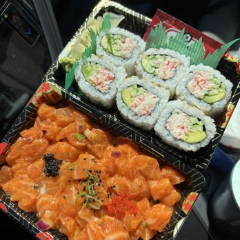 Basa Seafood Express - Spicy Salmon Poke ($8), California Roll ($4.50) - Poke Near Me - Castro Valley, California Basa Seafood Express - Spicy Salmon Poke ($8), California Roll ($4.50) - Poke Near Me - Castro Valley, California