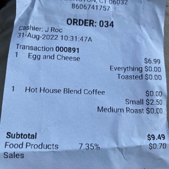 Good Morning Bagels - Extremely pricey ehh and cheese. $7 with only one egg. Wow. - Bagels Near Me - Farmington, Connecticut Good Morning Bagels - Extremely pricey ehh and cheese. $7 with only one egg. Wow. - Bagels Near Me - Farmington, Connecticut