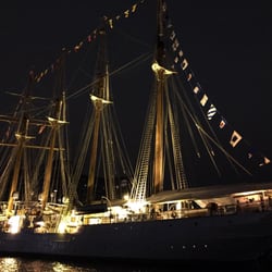 Yacht Beacon - Sights from the water. The Juan Sebastian de Elcano of Spain.  3rd largest tall ship in the world.