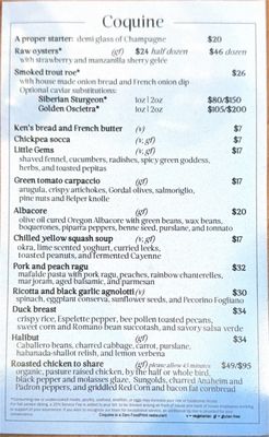 Menu photo 4 Coquine Portland, OR