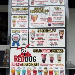 Reddog Coffee - Menu as of 05/2025