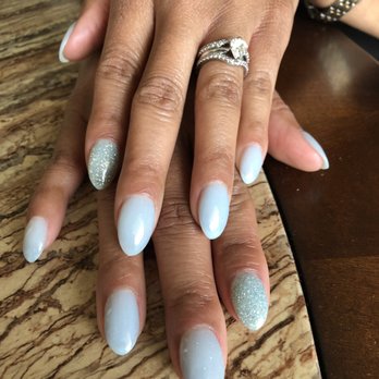 Aura Day Spa - Almond shaped SNS nails - Day Spas Near Me - Alexandria, Virginia