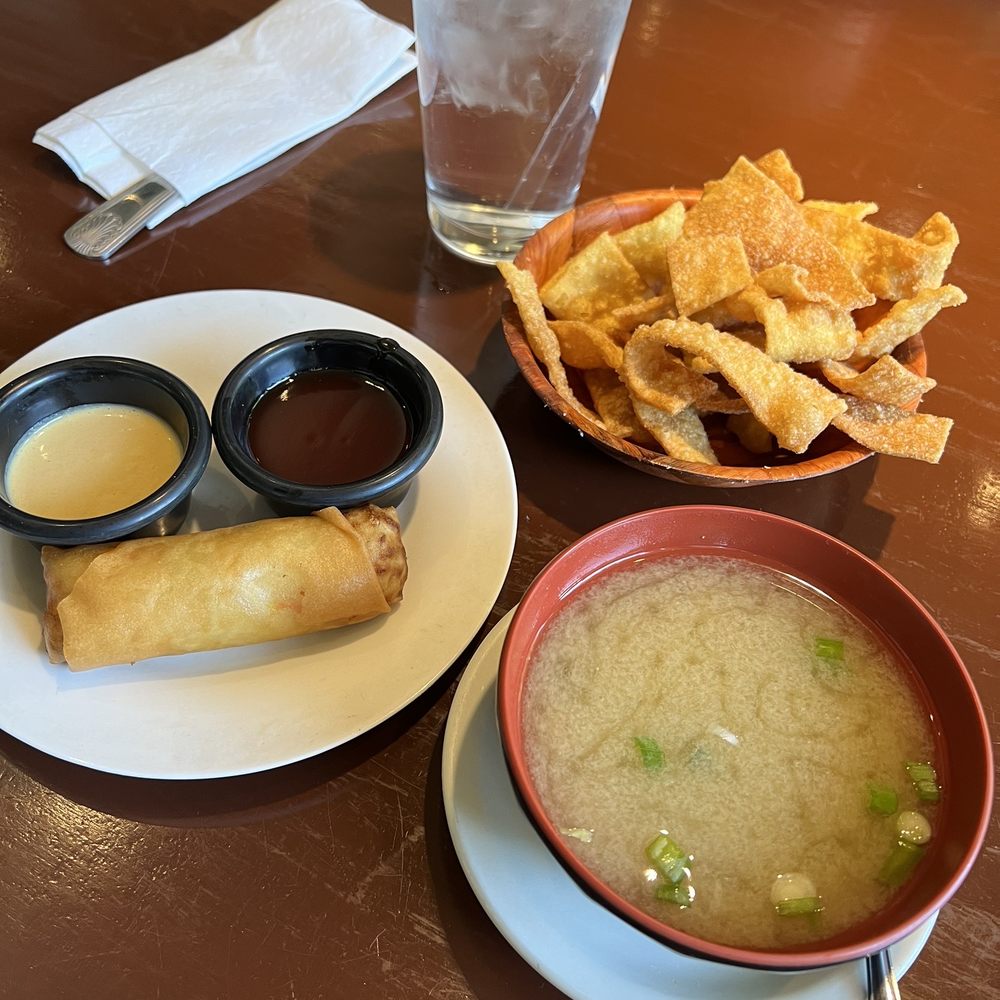 Orient Express - Miso Soup, Egg Spring Rolls, Wonton strips - Chinese Near Me - Atlanta, Georgia Orient Express - Miso Soup, Egg Spring Rolls, Wonton strips - Chinese Near Me - Atlanta, Georgia