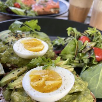 Kunst Coffee Haus - Avocado toast, salmon avocado & 2 iced heavy snow - Coffee & Tea Near Me - Bayside, New York Kunst Coffee Haus - Avocado toast, salmon avocado & 2 iced heavy snow - Coffee & Tea Near Me - Bayside, New York