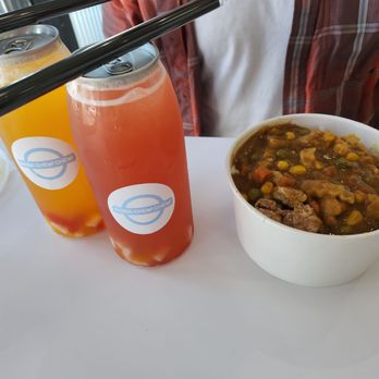 Boba Chew Chew - Passion fruit green tea with mixed jelly, Strawberry green tea with mixed jelly, and chicken curry. - Coffee & Tea Near Me - Walnut, California Boba Chew Chew - Passion fruit green tea with mixed jelly, Strawberry green tea with mixed jelly, and chicken curry. - Coffee & Tea Near Me - Walnut, California