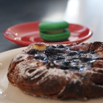 La Mie - Blueberry danish and a pistachio macaron - Bakeries Near Me - Des Moines, Iowa