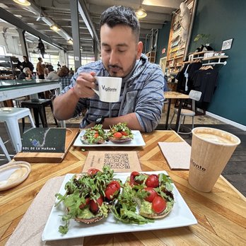 Vigilante Coffee - Cherry Bagels, latte and a Bolivia pour over coffee . - Coffee & Tea Near Me - Hyattsville, Maryland Vigilante Coffee - Cherry Bagels, latte and a Bolivia pour over coffee . - Coffee & Tea Near Me - Hyattsville, Maryland