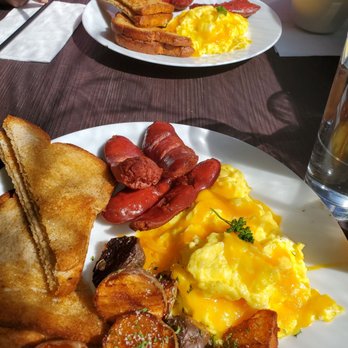 Flamingobaby Kitchen - Brunch! 3 eggs , potatoes and beef sausage. - Caribbean Near Me - Brooklyn, New York Flamingobaby Kitchen - Brunch! 3 eggs , potatoes and beef sausage. - Caribbean Near Me - Brooklyn, New York