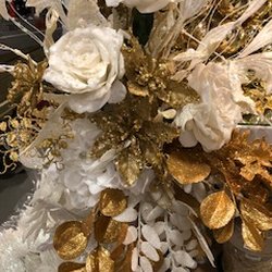Beautiful gold and creme design in florals for wreaths and garland