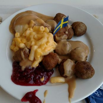 IKEA - Swedish meatballs with mac and cheese, and mashed potatoes and gravy. Stay away from those vegetable meatballs they are awful. - Home Decor Near Me - Charlotte, North Carolina