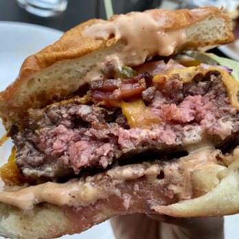 Spirit Bar - Smash burger cut in half - A little messy hut oh so good! - Cocktail Bars Near Me - Healdsburg, California Spirit Bar - Smash burger cut in half - A little messy hut oh so good! - Cocktail Bars Near Me - Healdsburg, California