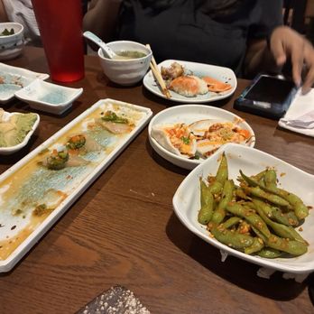 Umiya Sushi - Spicy Garlic Edamame, Takoyaki(4) - Sushi Bars Near Me - Houston, Texas Umiya Sushi - Spicy Garlic Edamame, Takoyaki(4) - Sushi Bars Near Me - Houston, Texas