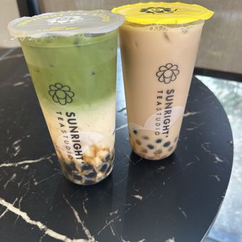 Sunright Tea Studio - Chino - matcha oolong and panda milk tea - Bubble Tea Near Me - Chino, California