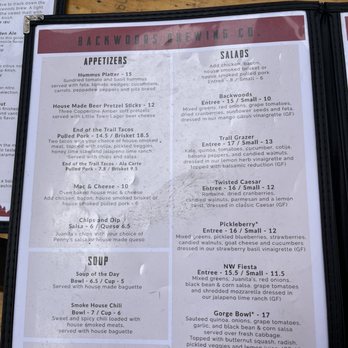 Backwoods Brewing Company - Pizza menu - Breweries Near Me - Carson, Washington