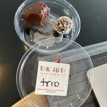 Raw Aura - a piece of chocolate cake in a plastic container - Vegan Near Me - Mississauga, Ontario Raw Aura - a piece of chocolate cake in a plastic container - Vegan Near Me - Mississauga, Ontario