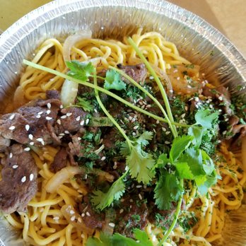 Nguyen's Kitchen - Garlic noodles with Bulgoi (egg rolls) - Vietnamese Near Me - Orange, California