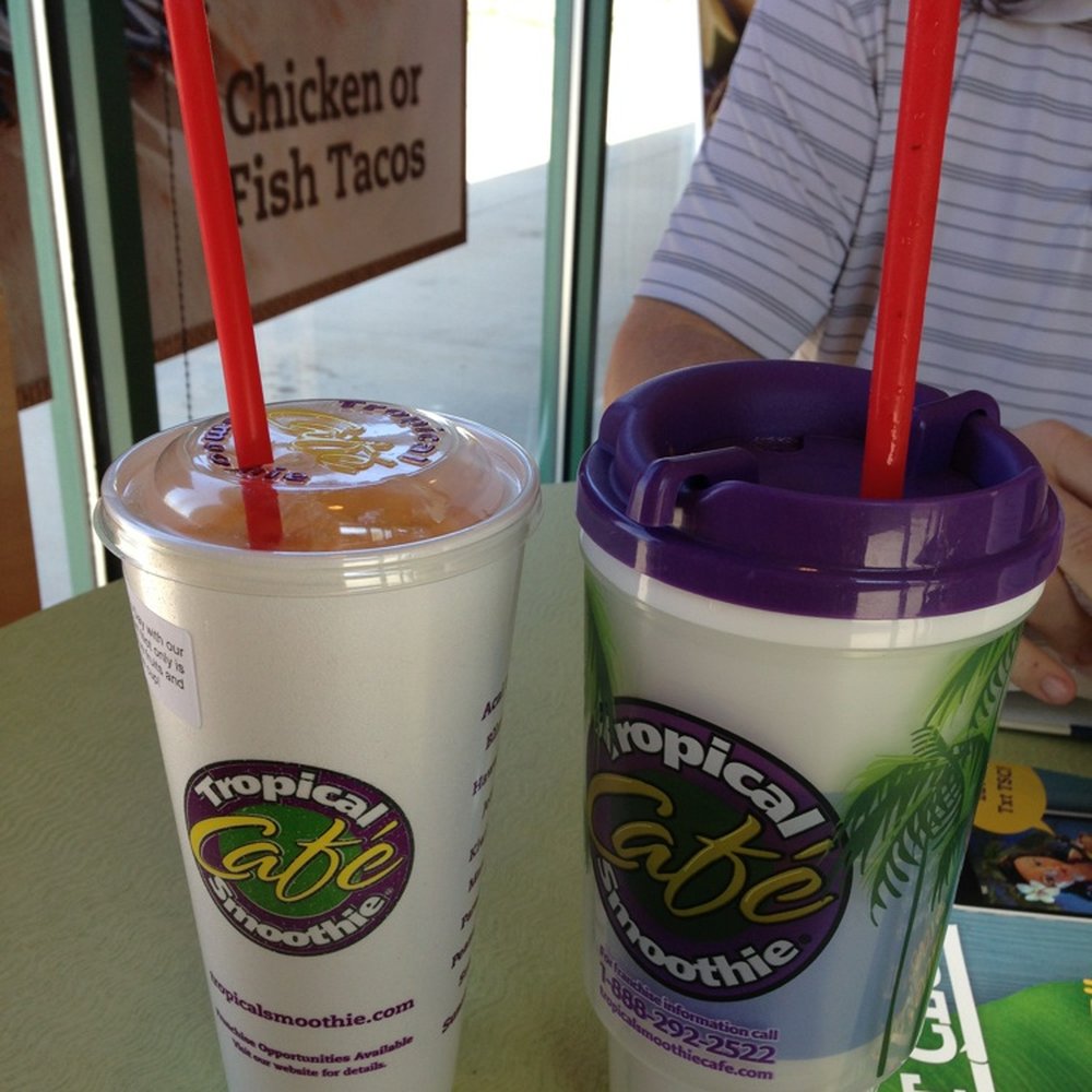 Tropical Smoothie Cafe - They offer 24 oz delicious and healthy smoothies. If you buy their cup you get $.50 off. Pays for itself in 6 smoothies! - Sandwiches Near Me - Oklahoma City, Oklahoma Tropical Smoothie Cafe - They offer 24 oz delicious and healthy smoothies. If you buy their cup you get $.50 off. Pays for itself in 6 smoothies! - Sandwiches Near Me - Oklahoma City, Oklahoma