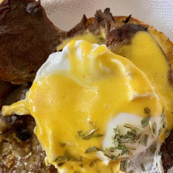 Ann Sather Restaurant - Steak and Eggs Benedict - overcooked thin and dry steak. Very spicy hollandaise. Perfectly poached egg though. - Scandinavian Near Me - Chicago, Illinois Ann Sather Restaurant - Steak and Eggs Benedict - overcooked thin and dry steak. Very spicy hollandaise. Perfectly poached egg though. - Scandinavian Near Me - Chicago, Illinois