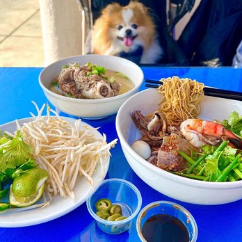Rong Bien Restaurant - #28 Hù Tiếu Mí Khô Dặc Biệt: House Special Noodle w/ prawn, pork, squid, heart, liver, quail eggs | $13.95 + 50 cents soup on the side - Vietnamese Near Me - San Jose, California