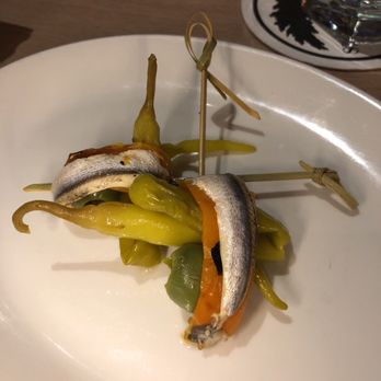 Gabi James - Gildas - anchovy with pickled peppers and olive - French Near Me - Redondo Beach, California Gabi James - Gildas - anchovy with pickled peppers and olive - French Near Me - Redondo Beach, California