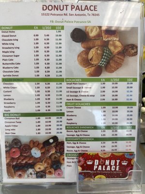 Menu photo 1 Donut Palace San Antonio, TX
