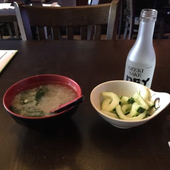 Kiraku Sushi - Cold sake n soup to start - Sushi Bars Near Me - Bronx, New York