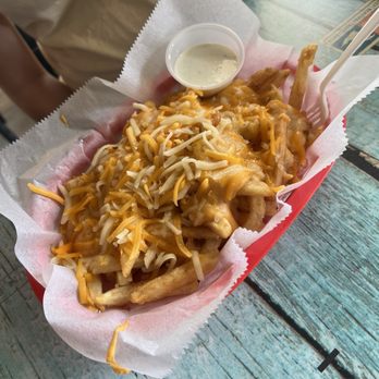 Hurricanes Daiquiri Bar & Grill - Cheese fries (no bbq sauce or bacon) - New American Near Me - Myrtle Beach, South Carolina Hurricanes Daiquiri Bar & Grill - Cheese fries (no bbq sauce or bacon) - New American Near Me - Myrtle Beach, South Carolina