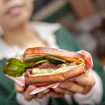 Dad's Luncheonette - Hamburger Sandwich $12 and Wendy: "Where's the beef!?!?" - New American Near Me - Half Moon Bay, California Dad's Luncheonette - Hamburger Sandwich $12 and Wendy: "Where's the beef!?!?" - New American Near Me - Half Moon Bay, California