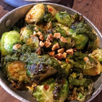 Eureka! - Roasted with an orange chile glaze with chimichurri and almonds. I'll never think of Brussels sprouts the same way again! //@thesoutherndish - American Near Me - Austin, Texas Eureka! - Roasted with an orange chile glaze with chimichurri and almonds. I'll never think of Brussels sprouts the same way again! //@thesoutherndish - American Near Me - Austin, Texas
