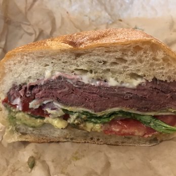 Honeycomb Cafe - Half of the Roast Beast sandwich. - Coffee & Tea Near Me - Boston, Massachusetts