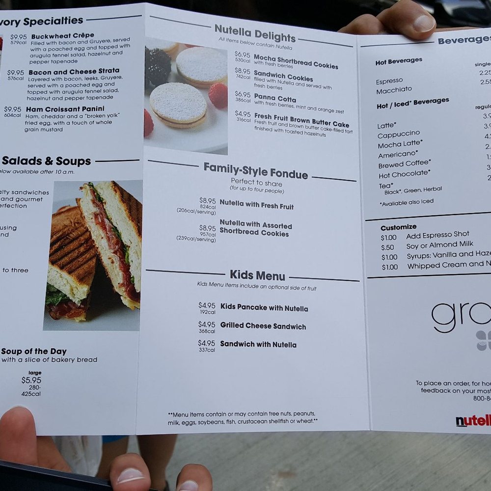 Nutella Cafe - Menu - Side 2 - Desserts Near Me - Chicago, Illinois Nutella Cafe - Menu - Side 2 - Desserts Near Me - Chicago, Illinois