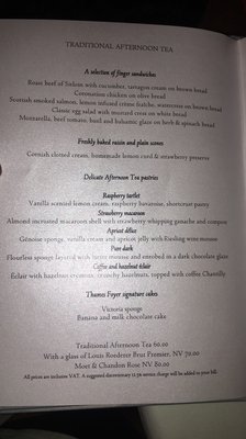 Menu photo 3 Thames Foyer London, XGL Menu photo 3 Thames Foyer London, XGL