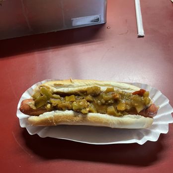 Blackie's - Hotdog with spicy brown mustard and hot pepper relish - Burgers Near Me - Cheshire, Connecticut
