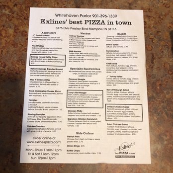 Exlines' Best Pizza in Town - Whitehaven - Pizza Near Me - Memphis, Tennessee