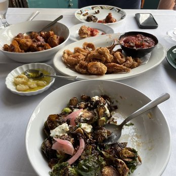 Dish - Brussels sprouts fried calamari and gobi manchurian - New American Near Me - Lynchburg, Virginia Dish - Brussels sprouts fried calamari and gobi manchurian - New American Near Me - Lynchburg, Virginia