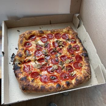 Artisan Pizza Cafe - Pepperoni, mushroom, red sauce, make it a little crispy - Pizza Near Me - Columbus, Ohio
