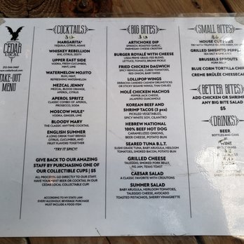 Cedar Local - Cocktail Bars Near Me - New York, New York