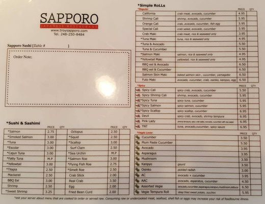 Menu photo 6 Sapporo Sushi Troy, MI