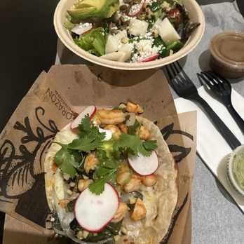 Corazon Cocina - Shrimp quesadilla and Market Salad - Mexican Near Me - Santa Barbara, California