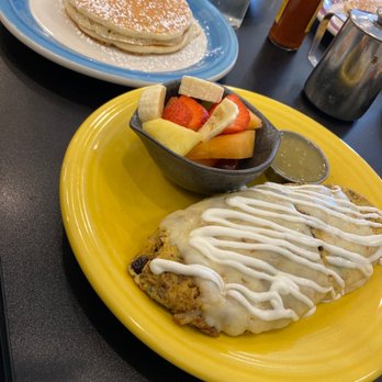 Mornings Breakfast & Brunch - "Bad Hombre Omlette" chorizo, beans and so much more yumminess. I decided for my two sides to be fruit and pancakes. - Breakfast & Brunch Near Me - Indianapolis, Indiana Mornings Breakfast & Brunch - "Bad Hombre Omlette" chorizo, beans and so much more yumminess. I decided for my two sides to be fruit and pancakes. - Breakfast & Brunch Near Me - Indianapolis, Indiana