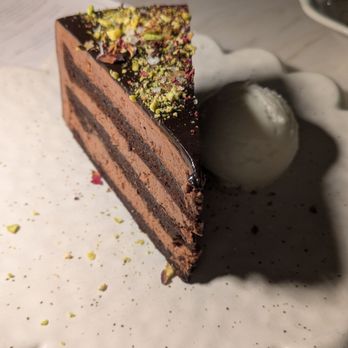 Alora - Spiced Chocolate Cake ($15) - Mediterranean Near Me - San Francisco, California Alora - Spiced Chocolate Cake ($15) - Mediterranean Near Me - San Francisco, California