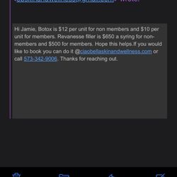 Ciao Bella Skin & Wellness - Emails regarding price transparency
