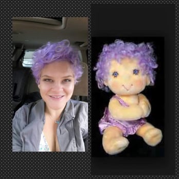 Here Hair Studio - Client's hilarious comparison photo she sent us. - Hair Stylists Near Me - Indianapolis, Indiana
