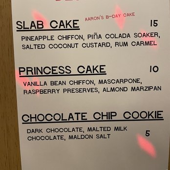 Quarter Sheets - Dessert menu- Aaron's bday cake- changes - Pizza Near Me - Los Angeles, California