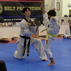 Won's White Tiger Taekwondo - My son breaking 3 boards at Won's White Tiger Taekwondo