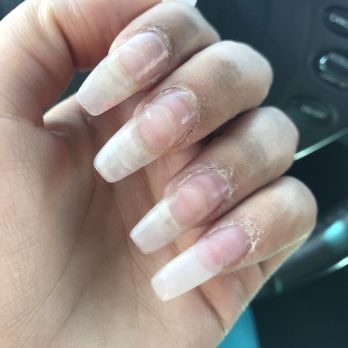 Forever Nails - I asked for only clear polish , but look how shoddy the job is! Literally only a fill, no clean up or cut down. I had to do it myself. - Nail Salons Near Me - Vista, California