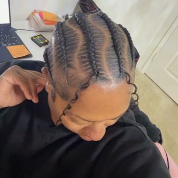 K2 Braids Studio - 6 STITCH BRAIDS WITH SQUIGGLY PARTS GOING BACK - Hair Salons Near Me - Hawthorne, California