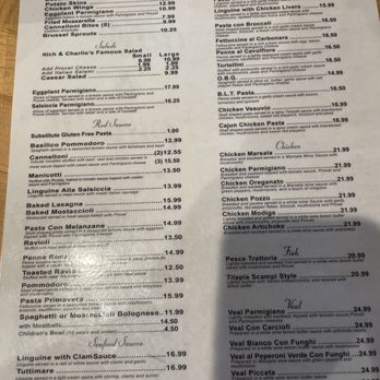 Rich & Charlie's - Menu - Italian Near Me - Chesterfield, Missouri Rich & Charlie's - Menu - Italian Near Me - Chesterfield, Missouri