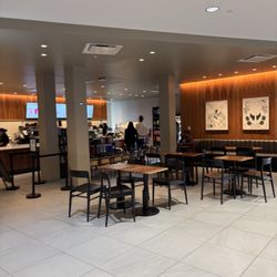 Molly Pitcher Service Area - Starbucks seating area inside Molly Pitcher Service Area